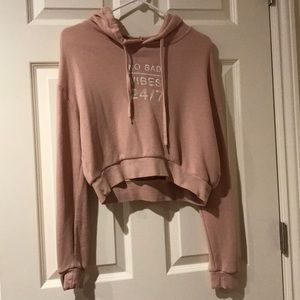 LA Hearts pink crop sweater